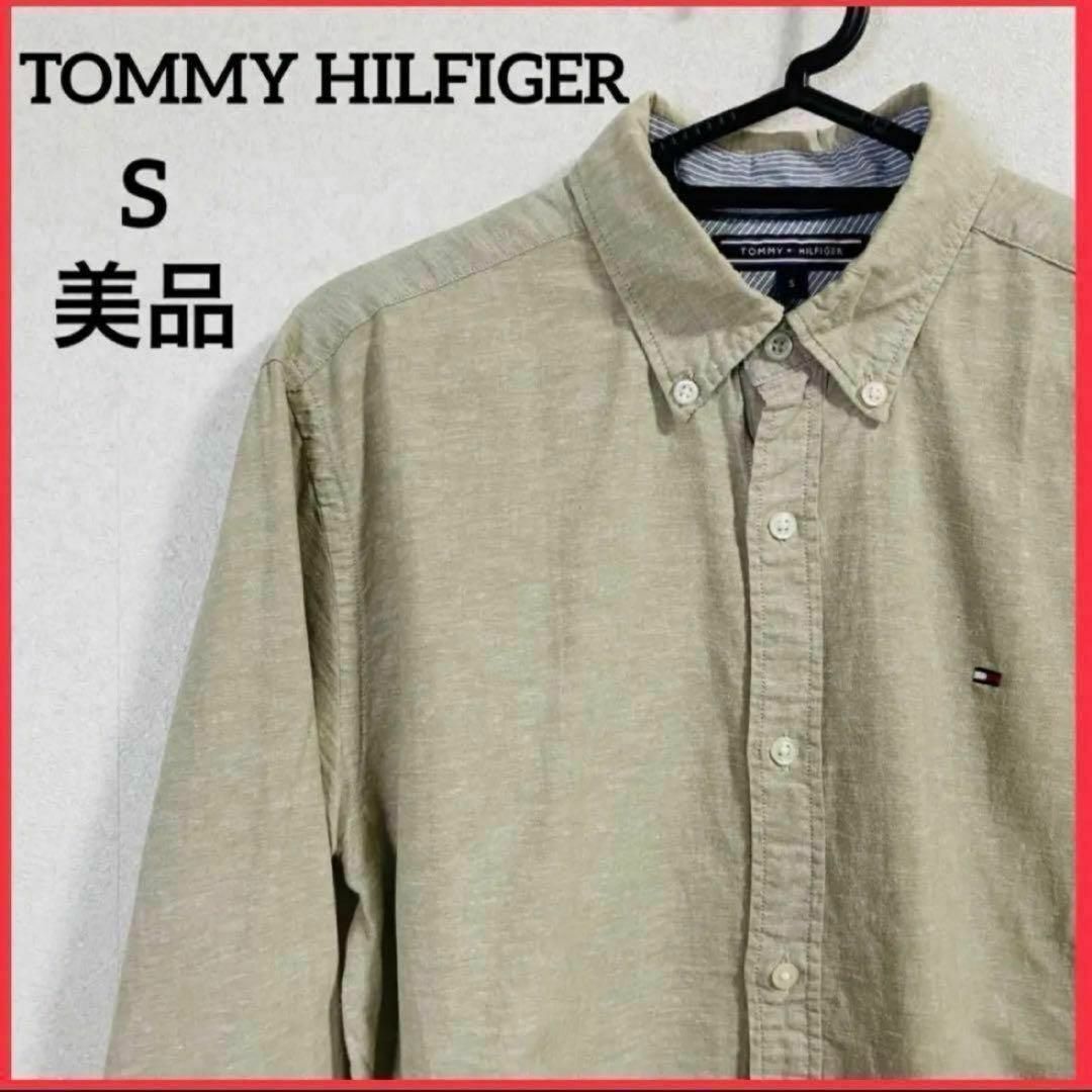 TOMMY HILFIGER(トミーヒルフィガー)の【希少】トミーヒルフィガー BDシャツ リネンシャツ 長袖シャツ 刺繍ロゴ 無地 メンズのトップス(シャツ)の商品写真