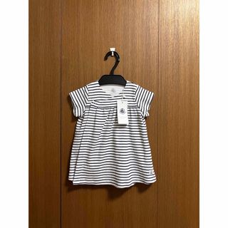 プチバトー(PETIT BATEAU)のプチバトー　ボーダー　ワンピース　74cm  新品(ワンピース)