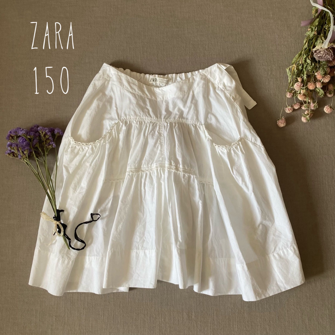ZARA KIDS(ザラキッズ)のZARAザラ⑅ レースデザイン❁⃘✾ タックシルエットのスカート150 キッズ/ベビー/マタニティのキッズ服女の子用(90cm~)(スカート)の商品写真