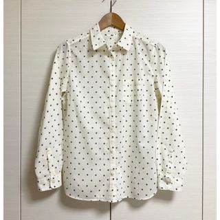 ユニクロ(UNIQLO)のUNIQLO ドット 長袖 ブラウス アイボリー(シャツ/ブラウス(長袖/七分))