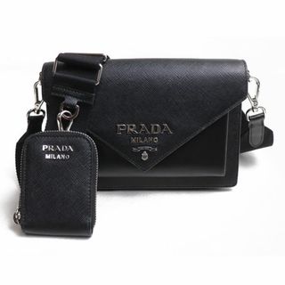 プラダ(PRADA)のPRADA プラダ サフィアーノレザー ミニエンベローブバッグ 2Wayショルダーバッグ ブラック 1BP020 2EVU F0002 レディース【中古】(ショルダーバッグ)