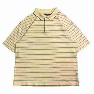 ポロシャツ　半袖　ゴルフ　ボーダー　イエロー　シンプル　定番(ポロシャツ)