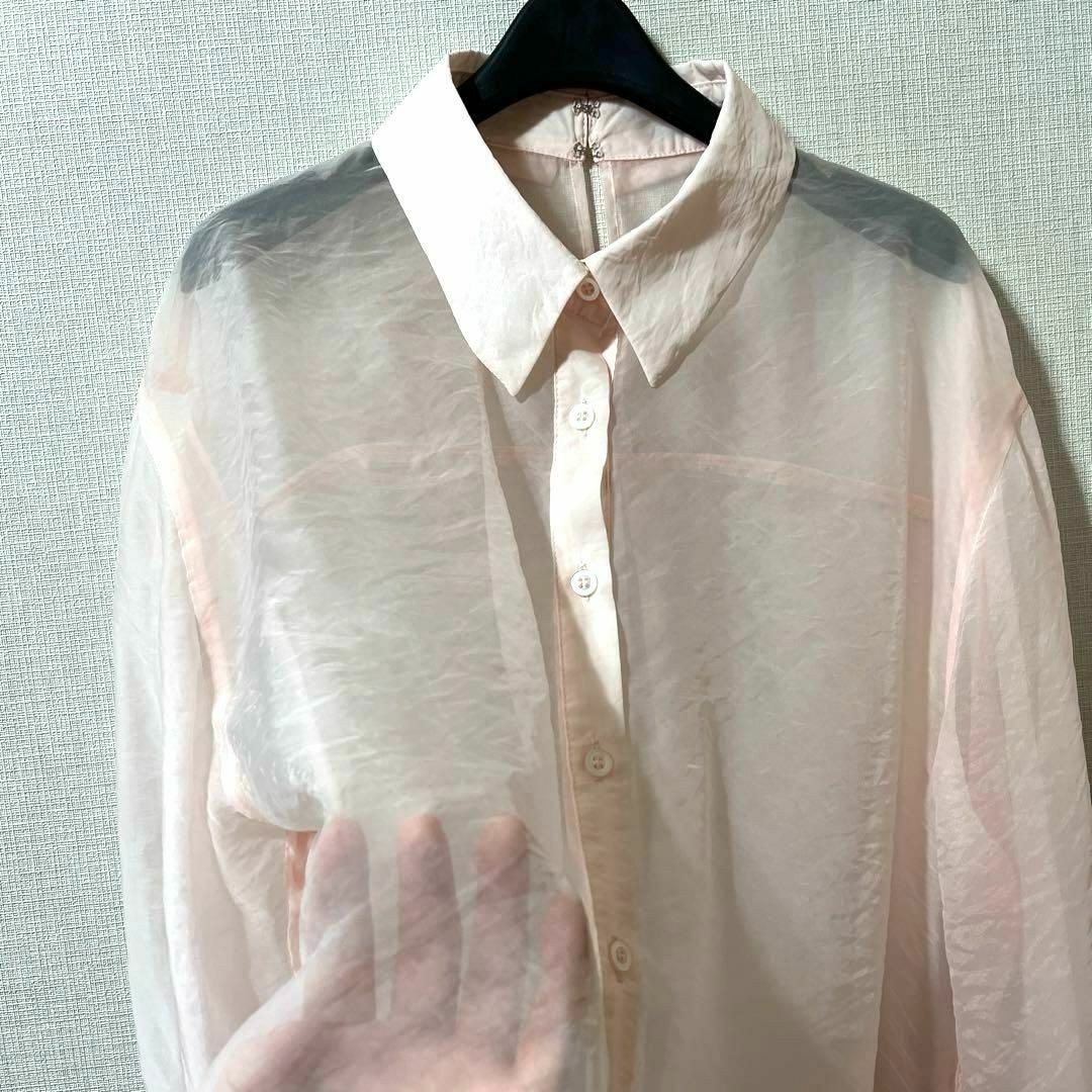 heather(ヘザー)のヘザー　シアーシャツ　シアーブラウス　シャツブラウス　シャツ　ブラウス　韓国 レディースのトップス(シャツ/ブラウス(長袖/七分))の商品写真