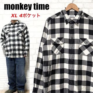 MONKEY TIME（UNITED ARROWS） - MONKEY TIME モンキータイム ネルシャツ 4ポケット チェック柄