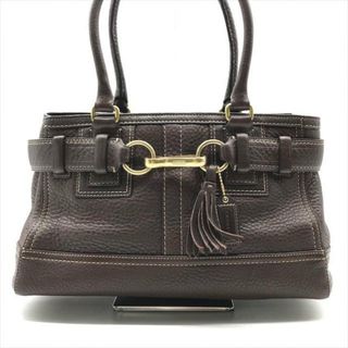 コーチ(COACH)の美品 COACH コーチ ハンド バッグ ブラウン レザー ゴールド金具 レディース k2228(ハンドバッグ)