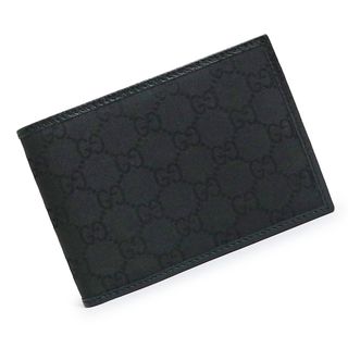 グッチ(Gucci)のグッチ 二つ折り財布 GGナイロン レザー ブラック 黒 ゴールド金具 292534 箱付 GUCCI（新品・未使用品）(折り財布)