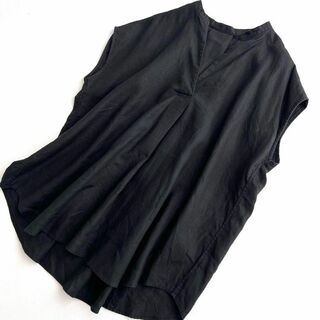 IENA - イエナ　リネン100 　スキッパー　ゆったり　オーバーサイズ　シャツ　黒