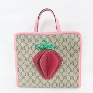 グッチ(Gucci)のグッチ トートバッグ チルドレンズ 3Dストロベリー 630589 ベージュ/ピンク Ts531241 中古(トートバッグ)