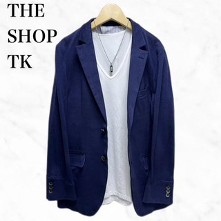 ザショップティーケー(THE SHOP TK)のTHE SHOP TK テーラードジャケット　青　ブルー　トップス(テーラードジャケット)