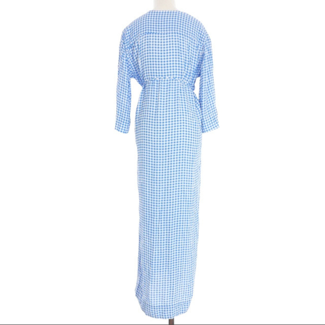 ガニー GANNI ギンガムチェック ワンピース ドレス 34 ブルー/ホワイト レディースのワンピース(ひざ丈ワンピース)の商品写真
