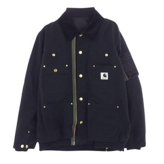 サカイ(sacai)のSacai サカイ ジャケット 23AW 23-03110M × Carhartt カーハート WIP ダブリューアイピー Canvas x MA-1 JK Michigan キャンバス MA1 ミシガン ダック ジャケット ブラック系 3【中古】(その他)