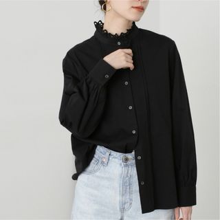 新品未使用【定価:10,450円】N.  レースフリルネックブラウス