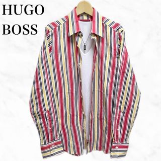 ヒューゴボス(HUGO BOSS)のHUGO BOSS ストライプ柄シャツ　長袖シャツ　ストライプシャツ(シャツ)