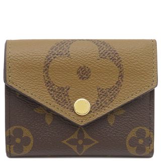 LOUIS VUITTON - ルイヴィトン LOUIS VUITTON 三つ折り財布 ポルトフォイユ ゾエ モノグラムキャンバス モノグラムリバース キャンバス モノグラムリバース ゴールド金具 茶 コンパクトウォレット  M80725 RFID 【保存袋】【中古】