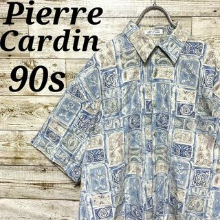 pierre cardin - 【w395】ユーロ古着ピエールカルダン90sボックスシルエット半袖シャツトップス