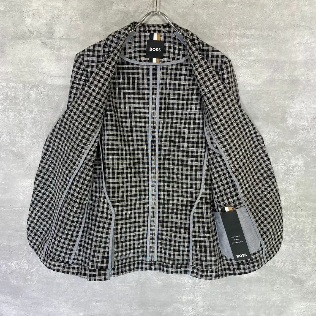『BOSS』ボス (46) チェック柄テーラードジャケット BOSS』ボス (46) チェック柄テーラードジャケット