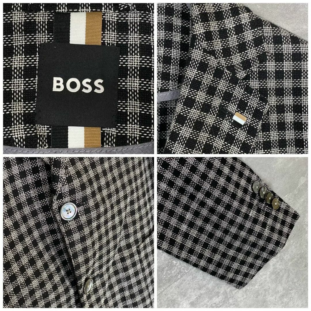 『BOSS』ボス (46) チェック柄テーラードジャケット BOSS』ボス (46) チェック柄テーラードジャケット