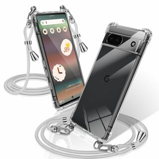 【色: グレー】Google Pixel 6a ケース クリア ショルダー 耐衝(その他)