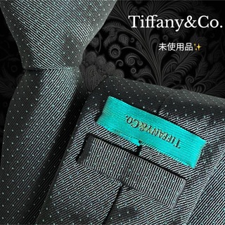 ティファニー(Tiffany & Co.)のTiffany&Co. ネクタイ 激レア品 グレー系 光沢感 ドット柄(ネクタイ)