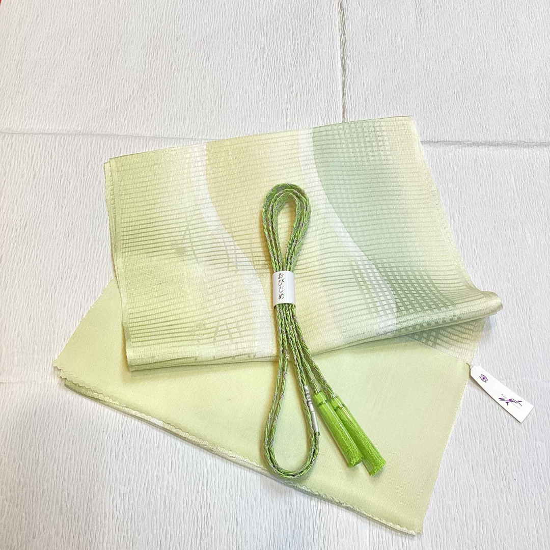 絽の正絹帯揚げ帯締めセット 夏物 新品 送料込み oo626 レディースの水着/浴衣(和装小物)の商品写真