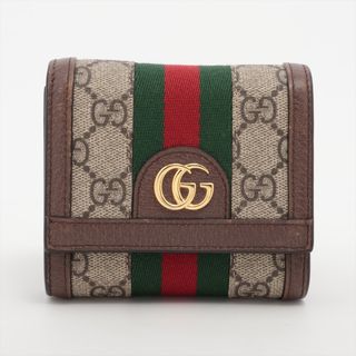 グッチ(Gucci)のグッチ オフィディア PVC×レザー  ベージュ レディース コンパクトウ(財布)