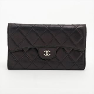 シャネル(CHANEL)のシャネル  ラムスキン  ブラック レディース 長財布(財布)