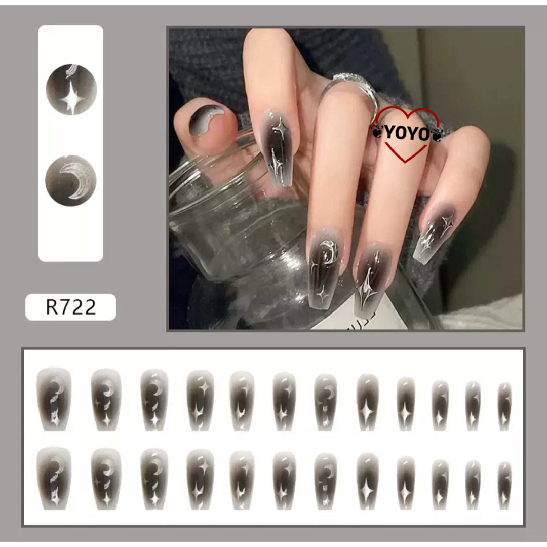新品匿名配送　ネイルチップかわいい 日常のネイルチップ 上品ネイル  コスメ/美容のネイル(つけ爪/ネイルチップ)の商品写真