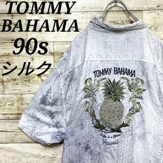 【w397】希少USA古着トミーバハマ90s半袖キューバシャツボックスシルエット(シャツ)
