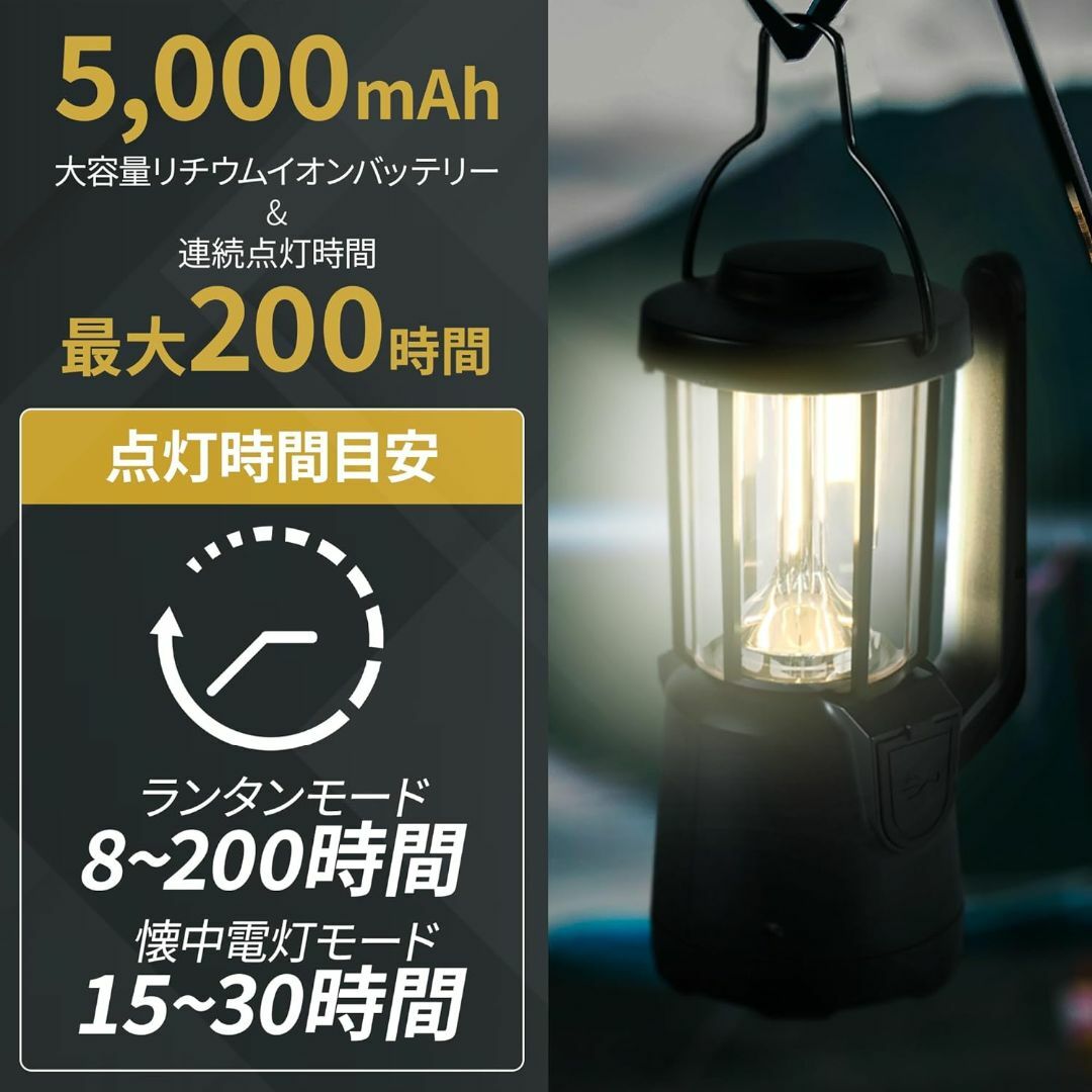 LEDランタン キャンプ ランタン 懐中電灯 充電式 【5000mAhリチウム】 スポーツ/アウトドアのアウトドア(ライト/ランタン)の商品写真