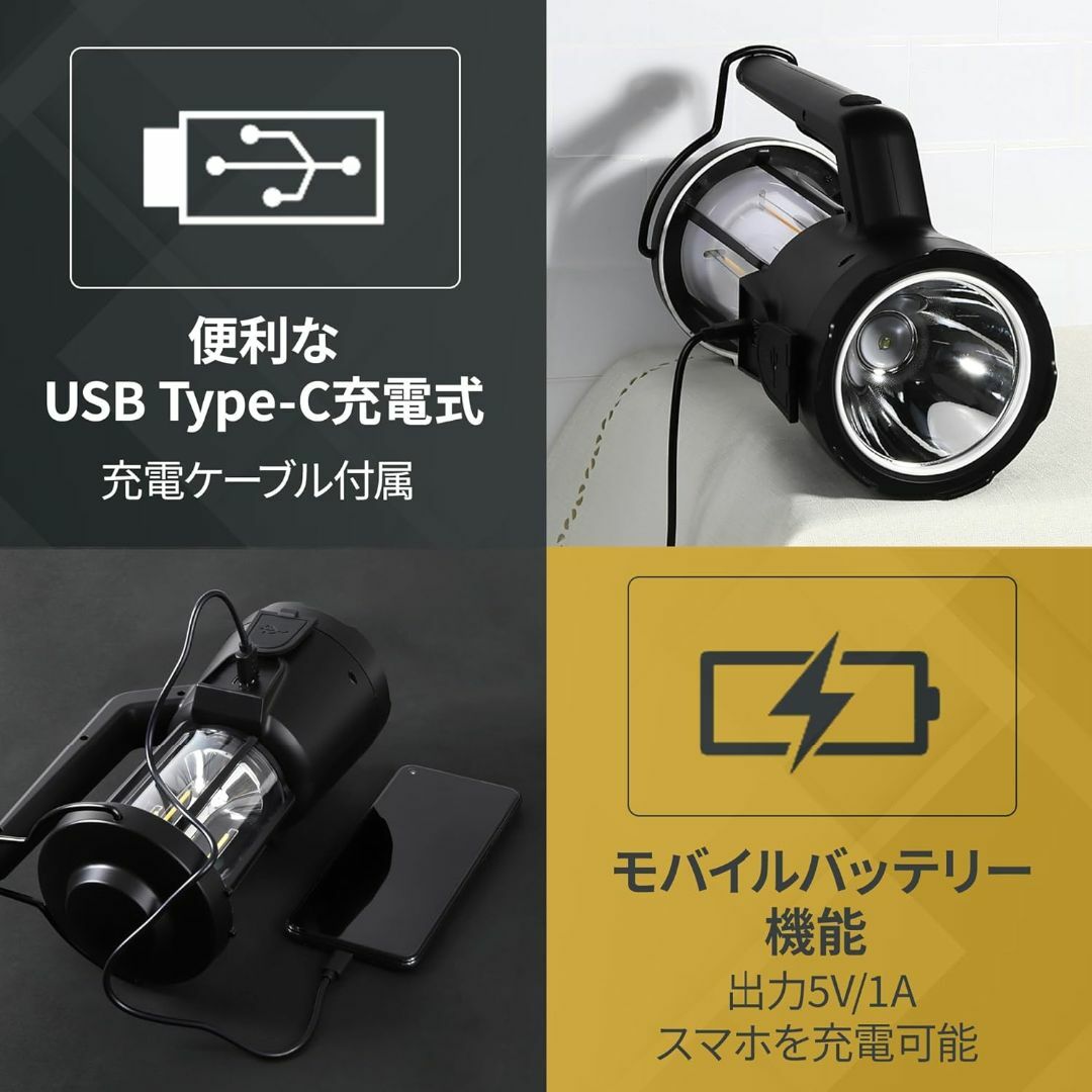 LEDランタン キャンプ ランタン 懐中電灯 充電式 【5000mAhリチウム】 スポーツ/アウトドアのアウトドア(ライト/ランタン)の商品写真