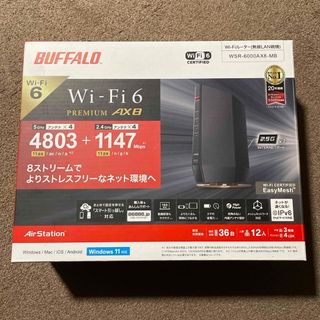 《未使用品》BUFFALO Wi-Fiルーター WSR-6000AX8-MB(PC周辺機器)