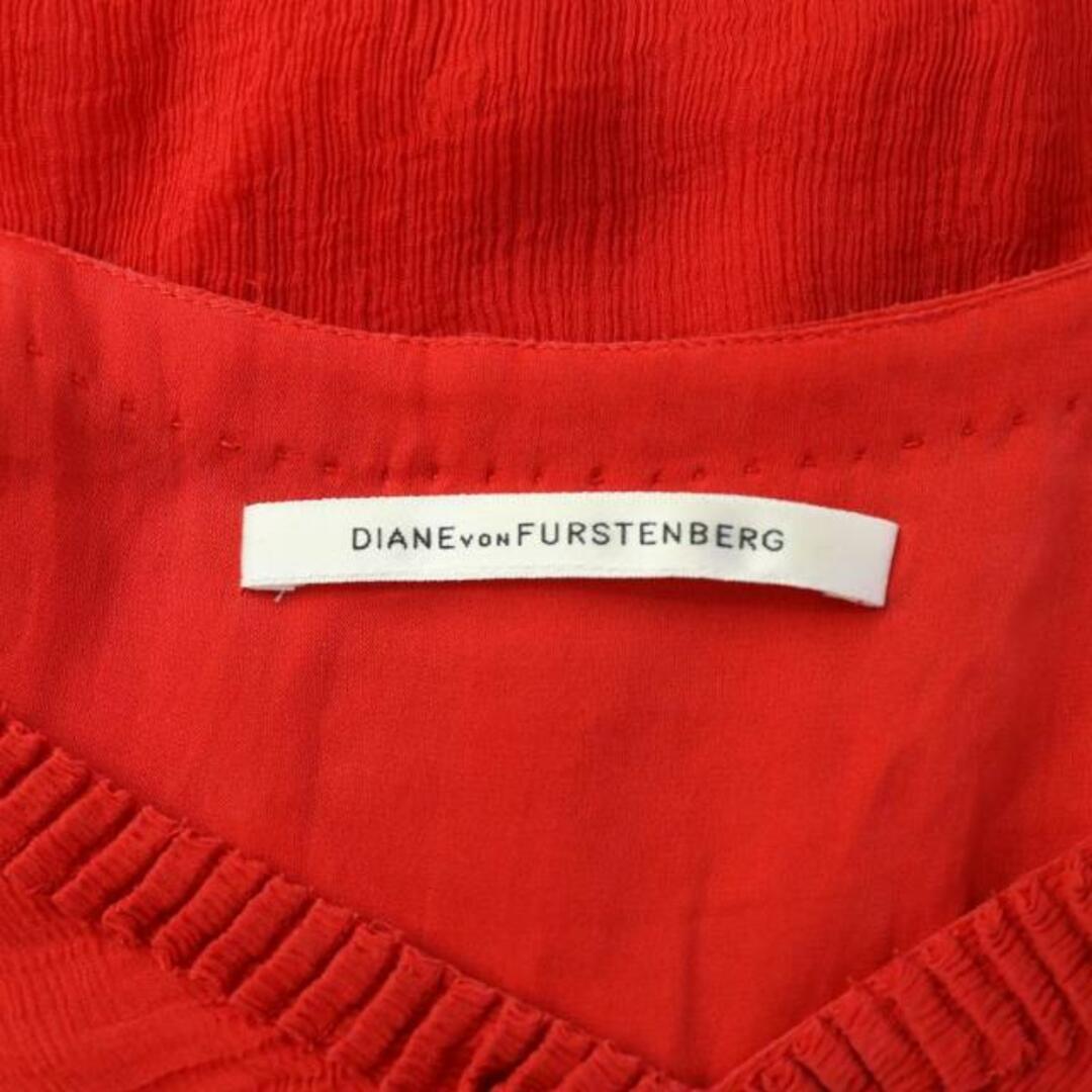 DIANE von FURSTENBERG(ダイアンフォンファステンバーグ)のダイアンフォンファステンバーグ シャツ ブラウス Vネック シースルー S 赤 レディースのトップス(シャツ/ブラウス(長袖/七分))の商品写真