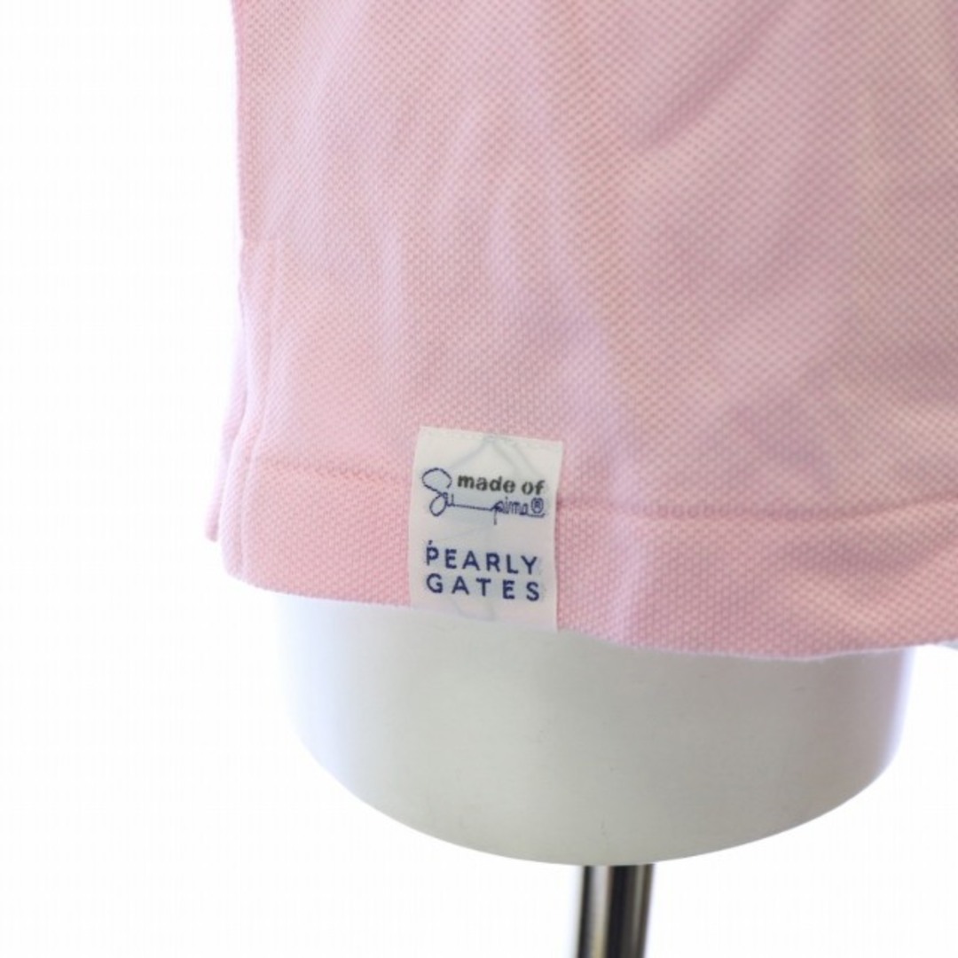 PEARLY GATES(パーリーゲイツ)のパーリーゲイツ ゴルフ ポロシャツ 鹿の子 ロゴ ワッペン 半袖 S ピンク レディースのトップス(ポロシャツ)の商品写真