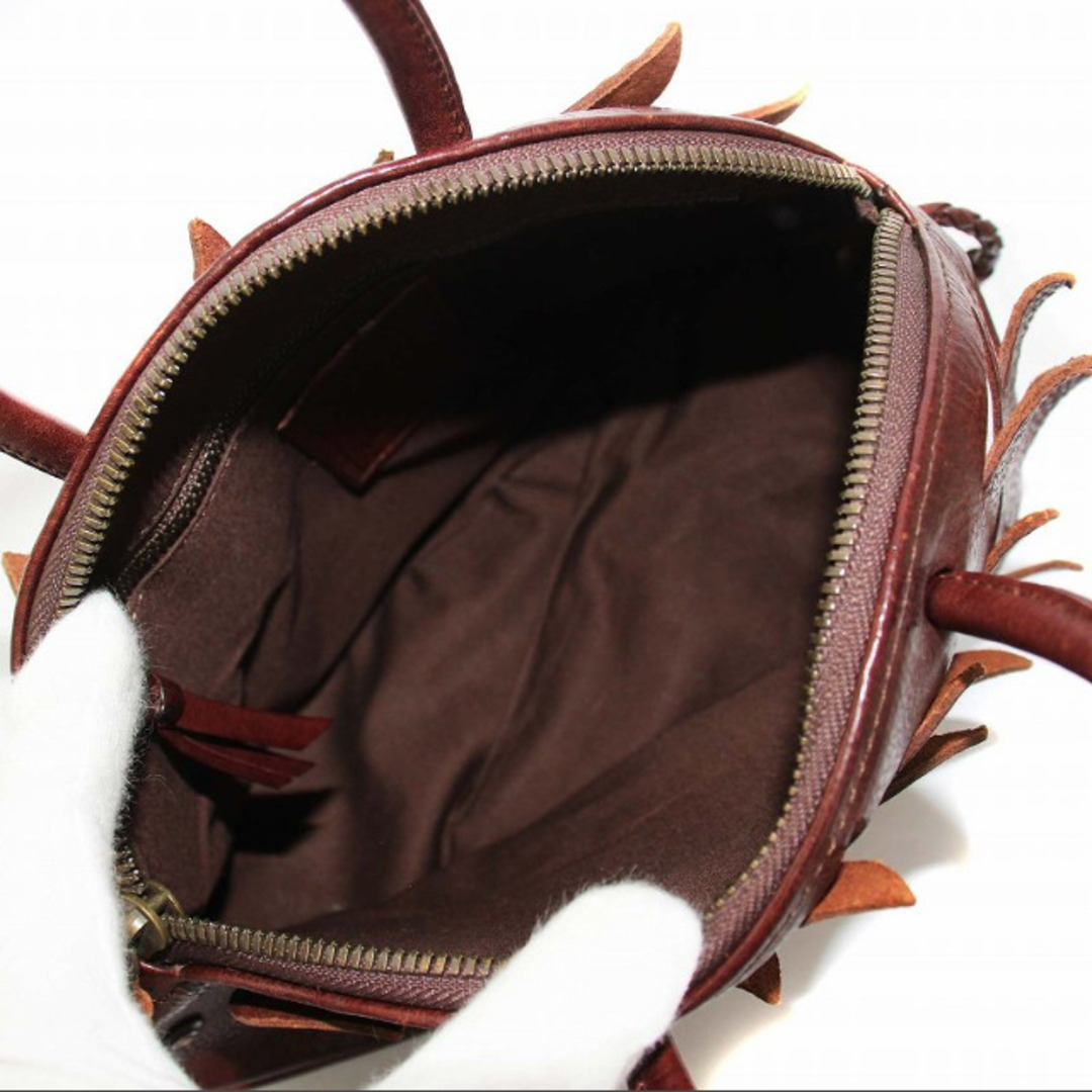 mina perhonen(ミナペルホネン)のミナペルホネン ハリネズミ ハンドバッグ ミニ レザー 茶 ブラウン レディースのバッグ(ハンドバッグ)の商品写真
