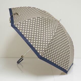 フルラ(Furla)の晴雨兼用日傘 FURLA フルラ USED美品 UV ベージュ ネイビー グラス骨 58cm S0759(傘)