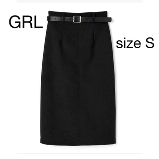 グレイル(GRL)の GRL バックスリットスカート　ブラック(ひざ丈スカート)