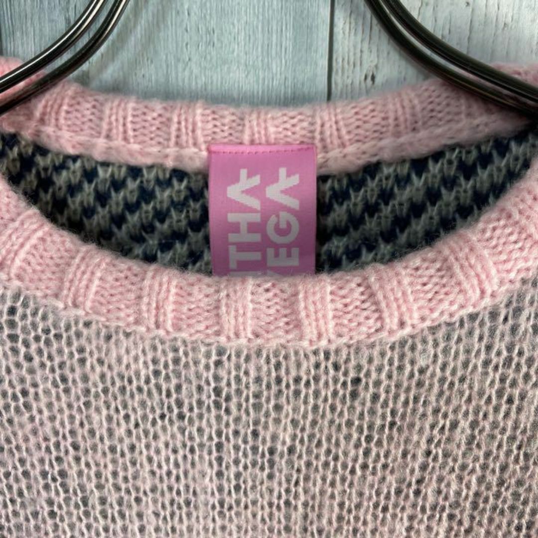 【新品】サマンサベガSamanthaVega ニット　セーター　ピンク×ベージュ レディースのトップス(ニット/セーター)の商品写真