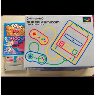 ニンテンドウ(任天堂)のSFC 箱付き スーパーファミコン 本体 ➕ 星のカービィ ソフト & 攻略本(家庭用ゲーム機本体)