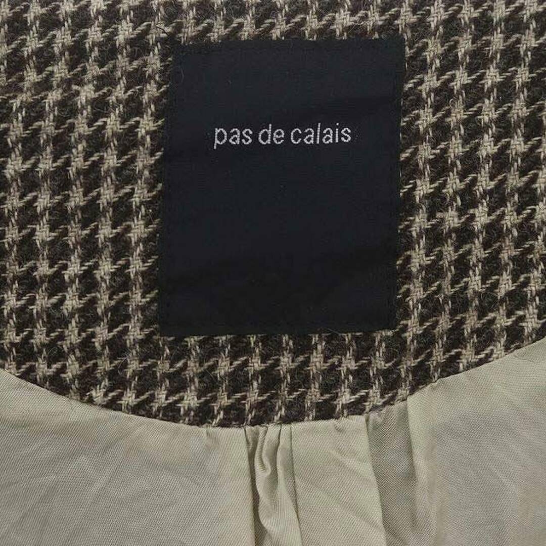pas de calais(パドカレ)のパドカレ リネンウール ジャケット シングル 38 M 茶 ブラウン ベージュ レディースのジャケット/アウター(その他)の商品写真