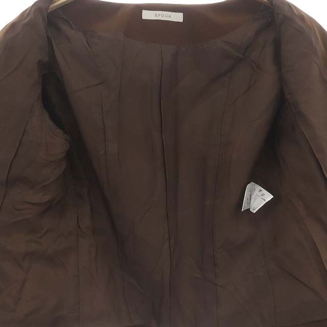 EPOCA(エポカ)のエポカ EPOCA ノーカラージャケット ウール混 38 S 茶 ブラウン レディースのジャケット/アウター(その他)の商品写真