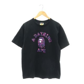 アベイシングエイプ(A BATHING APE)のアベイシングエイプ サル 迷彩 カレッジロゴ プリント Tシャツ カットソー(Tシャツ/カットソー(半袖/袖なし))