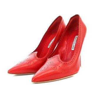 マノロブラニク(MANOLO BLAHNIK)のマノロブラニク パンプス ピンヒール ポインテッドトゥ 39 赤(ハイヒール/パンプス)