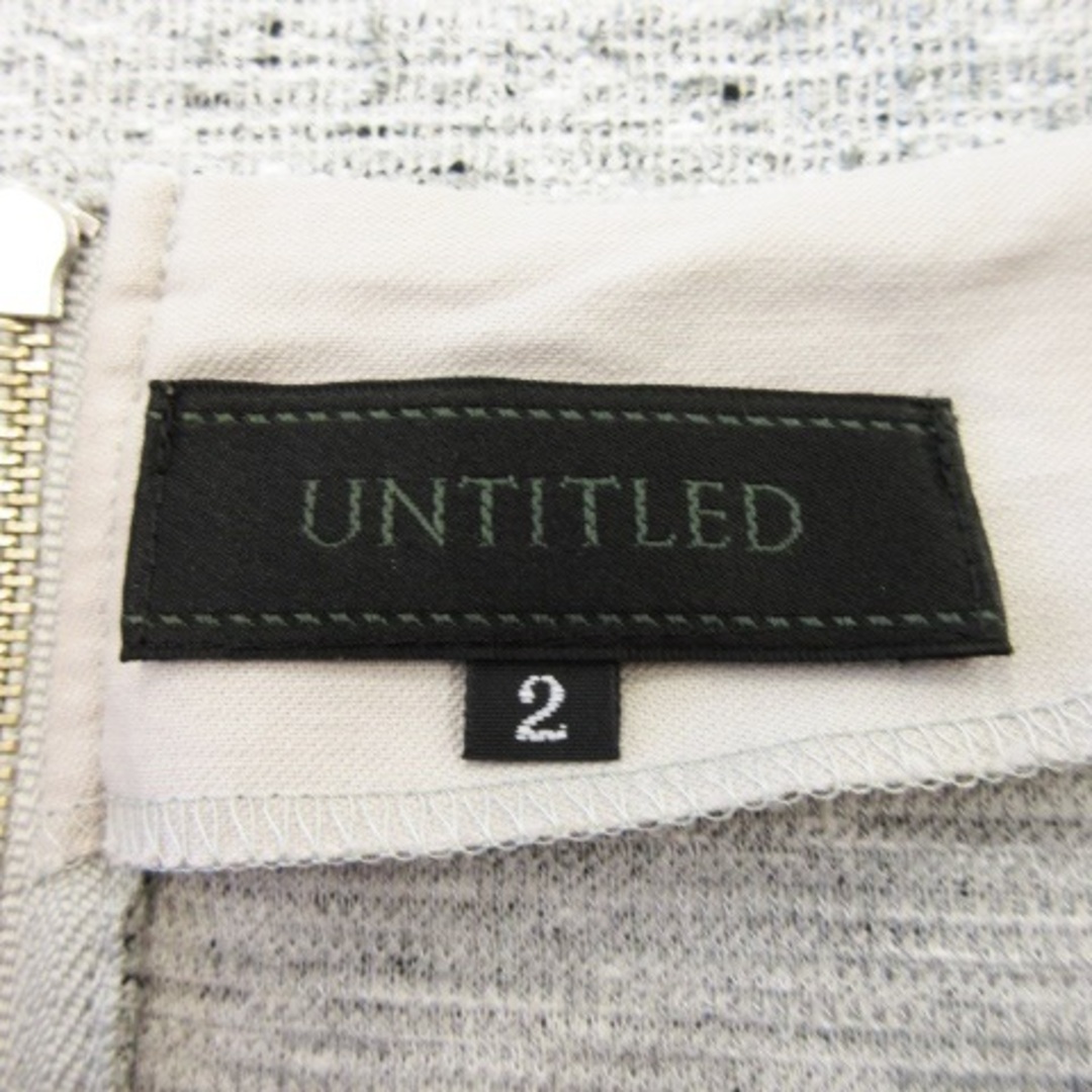 UNTITLED(アンタイトル)のアンタイトル ワンピース ツイード ニット ひざ丈 半袖 ネップ 2 グレー レディースのレディース その他(その他)の商品写真