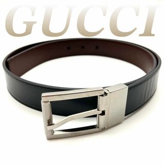 グッチ(Gucci)のグッチ ベルト レザー ブラック シルバー 60516(ベルト)