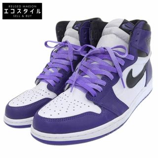 ナイキ(NIKE)のナイキ 美品 NIKE ナイキ AIR JORDAN 1 RETRO HIGH OG COURT ハイカット スニーカー シューズ メンズ パープル×ホワイト 28.5cm 555088-500 10.5(US)(その他)