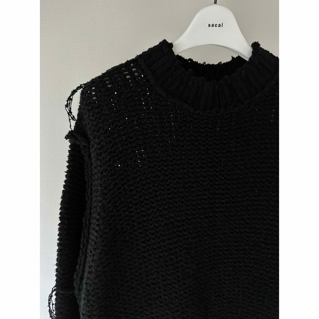 sacai - sacai 24SS Knit pullover ブラックの通販 by .com's sacai - sacai 24SS Knit pullover ブラックの通販 by .com's