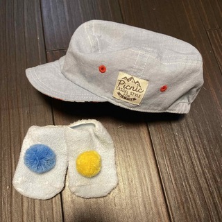 ミキハウス(mikihouse)のミキハウス帽子44cm　ブランシェス新生児靴下(帽子)