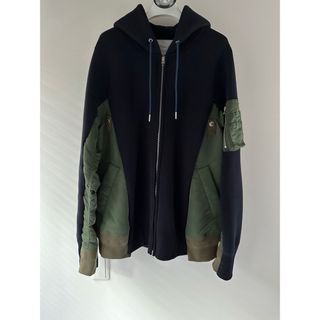 sacai - sacai Sponge Sweat x Nylon Twill Hoodie