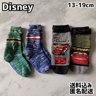 fukuske - Disney ディズニー キッズ 靴下 4組 13-19cm ミッキー カーズ