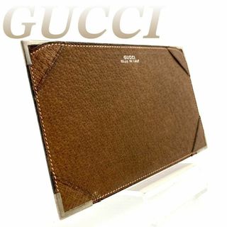 グッチ(Gucci)のグッチ カードホルダー マルチケース レザー ブラウン 60518(名刺入れ/定期入れ)